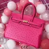 Handbag Platinum Ostrich Una celebridad en línea Un patrón de la vaca pura estrella de bolso de alta gama la misma tienda cuero genuino