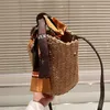 Sunshine Straw Bucket Bag Schoudertas Winkelen Underarm Crossbody Tassen Strandhandtassen Sling Pouch Dames Designer Handtas Portemonnee Grote capaciteit Verstelbare riem