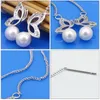 Boucles d'oreilles à tige en argent sterling 925 mignon papillon aile boucle d'oreille fausse perle pendentif femmes anti allergie cadeau d'anniversaire fête club furets