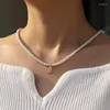 Pendant Necklaces Retro Women'S Necklace 26 Initial Classic 4Mm Imitation Pearl Perfect Gift For Women