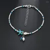 Anklets Starfish Shell Beach Anklet Conch Pärlade armband smycken Sommarkvinnor