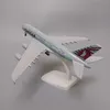 Modèle d'avion 20cm alliage métal QATAR Airways Airbus 380 A380 modèle d'avion moulé sous pression modèle d'avion avec roues trains d'atterrissage 230803