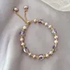 Charm Bracelets Natural Water Fresh Pearl charm Bangles Para Mulheres Pulseiras Ajustáveis Artesanais Jóias de Luxo Fino 230803