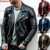 Men's Jackets DYB ZACQ Leather Jacket Men Leather Jackets Slim Fit Motorcycle Jacket Man Biker Coat Autumn Py38 Leather Jacket T230804