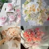 Flores decorativas 29 cm 5 anos de malha floral rolo de papel de embrulho flor gaze pacote diy buquê presente artesanato material de embalagem suprimentos para floristas