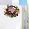 Decorative Flowers Front Door Wreath Delicate Fine Workmanship Bright Color US Independence Day Party Decor Household Supply