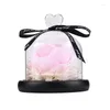 Night Lights Table Lamp Valentine's Day Gift Love Glass Cover Artificial Rose Lighting Decoration Light for Home Decorative