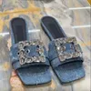 Slides Platform Slippers Clogs Slider Pantoufle Crystal Rhinestone Sandals for Womensy Quality Denim Flash Slide Slide Shoes Slipper 35-42