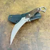 Miller Outdoor Survival Straight Knife DC53 Satin Straight Point Blade Full Tang Micarta Handle Fixed Blade Knives with Kydex