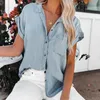 Dames blouses shirts solide casual losse denim shirts voor vrouwen zomer vintage dames oversized shirts en blouses mode jeugd vrouwelijke top 230803