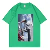 T-shirts pour hommes Anime tronçonneuse hommes coton à manches courtes 2d imprimé mode T-Shirt haute qualité col rond confortable