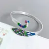 Bangle Rd Enamel Kolor ręcznie robiony kolorowy phoenix otwarta bransoletka pawi ekran retro styl etniczny