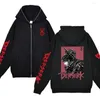 Mannen Hoodie Anime Bererk Volledige Rits Jas Gut Print Zip Up Sweathirt Fleece Lange Mouwen Vest Jas Looe Hooded Y2k