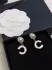 Boucles d'oreilles Ccity Dernières Femme Designer de luxe Bijoux Femmes Classics C logo cerceau cristal perle or Boucles d'oreilles 669650