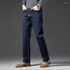 Jeans pour hommes grande taille noir automne grand extensible droit papa pantalons longs 48 46 44 hommes