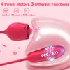 Vibrators Rose Speelgoed Dildo Thrusting Vibrator voor Vrouwen Ei Clitoris Sucker Stimulator Tong Likken Volwassenen Goederen Zuigen Seksspeeltjes Vrouwelijke 230803