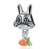 925 Argent Fit Pandora Charm 2023 Nouveaux Animaux Mignons Panda Chat Chien Dinosaure Mode Charmes Ensemble Pendentif DIY Fine Perles Bijoux, Un Cadeau Spécial pour les Femmes