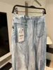 Jupes femmes 2023 mode été bleu Denim imprimé SatinMidi jupe Vintage taille haute fermeture éclair femme Mujer