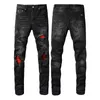 Designers de jeans masculinos Jean Hombre Troushers Men Borderyy Patchwork Ripped for Trend Brand Motorcycle Pant Mens Skinn28-40