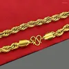 Chaînes XP Bijoux -- (50 cm 5 Mm) Or pur Couleur Classique Corde Chaîne Colliers Pour Hommes Mode Hip Hop Bonne Qualité
