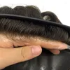 スカーフメンウィッグヒューマンヘアトゥーピー薄い肌pu男性プロテーゼ置換システムレミーピース