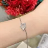 Charm Bracelets desenhador engrossado ouro 18k H nariz de porco pequeno bracelete Q para mulheres com enfeites de círculo de diamante completo RZ2Q