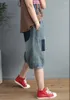 Damen Jeans Streetwear Locker sitzende, hoch taillierte, lässige Fünf-Punkt-Shorts 2023 Sommer Do Old Straight Leg Pants Trend