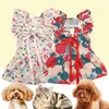 Vêtements pour chiens facile à habiller pour animaux de compagnie charmante jupe respirante de princesse florale pour petits chiens chats mode printemps/été
