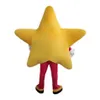 Fantasia de mascote de estrela amarela de cinco pontas simulada Fantasia de Halloween Natal Fantasia Personagem de desenho animado Terno Carnaval Unissex Ad259k