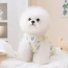 Dog Apparel Little Fresh Flower Dress Cute Lapel Pet Princess Skirt Teddy Bear Clothes Summer Cool Puppy Clothing XS-XL