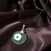 Mode Blauw Glas Devil's Eye Hanger Ketting Mannen Vrouwen Ronde Turkse Blauwe Boze Oog Trui Ketting Kettingen Sieraden Gift