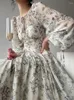 Robes décontractées français élégant robe d'été florale femme soirée 2023 plage à manches longues une pièce mode coréenne