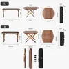 Camp Furniture Naturehike Outdoor Solid Wood Folding Table Portable Egg Roll Camping Picnic BBQ Movable