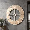 Relojes de pared de 60 cm, silencioso, sin tictac, de grano de madera, para sala de estar, dormitorio, cocina, oficina, decoración de aula