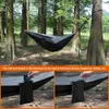 Hangmatten 102x55 inch dubbele kampeerhangmat met 2 boombanden parachute draagbaar lichtgewicht hangmat schommel voor backpacken buiten strand 230804