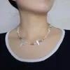 Kedjor barock sötvatten naturliga pärlmode halsband avslappnad stil för kvinnor flickor fest eller gåva med metallförlängning unik