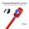 Chargeurs/Câbles TOPK L-Line 1m 2m Câble Magnétique Câble USB C Type C Câble Micro USB Câble de Chargeur Magnétique LED pour iPhone X 8 7 6 Rouge x0804