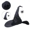 Bérets Oxford Chapeaux Accessoires Performance Props Night Club Bat Sorcerer Caps Sorcière Halloween Black Folds Wizard Cap