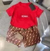 Sets Kinderdesigner -Kleidungsstücke Kinderkinder Kurzarm T -Shirt Shorts Set Anzug Jungen Mädchen Sets Sport mit Buchstaben Tiger Blume F.