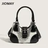 Вечерние сумки Jiomay Luxury Designer Sadbags Женщины холст сплайсинг девушек патентная кожаная цепь патентная кожаная цепь 230804