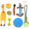 Brinquedos para mastigar para animais de estimação Algodão Trançado Ropetrumpet Chewers Difícil Dentição Mastigar Corda Animal Bonito Interativo Para Animais De Estimação Filhote De Cachorro Playtime D Otlkg