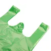 Gift Wrap 100pcs/pack Green Plastic Bag Supermarket Carry Out Bag Disposable Vest Bag with Handle Kitchen Living Room Clean Food Packaging 230804