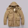 Erkek Ceketler Moruancle Kış Sıcak Kargo ve Palto Pamuklu Kalın Termal Açık Taktik Parkas İş giysisi Windbreaker