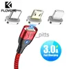 Laddare/kablar FloVeme Magnetic Cable Micro USB Typ C för iPhone 11 Samsung Fast 3A Magnet Laddningsdata Trådsladd USB Typ C -kabel för telefon X0804