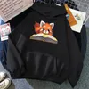 Men's Hoodies Red Panda Read A Book Print Hoodie Men Hip Hop High Quality Haruku Autumn Casual Fashion Loose Women Clothing