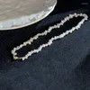 Wisiorki Baroque Pearl Naszyjnik luksus 925 srebrny miłość hert magnetyczna biżuteria w zawieszki 14k złoty choker francuski styl elegancki akcesoria dla kobiet