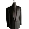 Black Wedding Mens Tuxedos Shawl Lapel Groom Wear Business Office Slim Fit Jacket för manlig skräddarsydd endast kappa