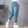 Women's Jeans 2023 Women Summer Floral Embroidery Vintage Patchwork Ankle Length Female High Quality Beautiful Casual Loose Denim Pants