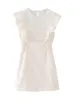 Lässige Kleider Kleines Kleid mit fliegenden Ärmeln für Damen Sommer Retro Einzigartiges und exquisites Temperament Weißer Rüschenrand Kurzer Rock Slim Fit S