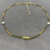 Hänge halsband mode vintage överlägg pärlor pärla natursten halsband för kvinnas smycken grossist